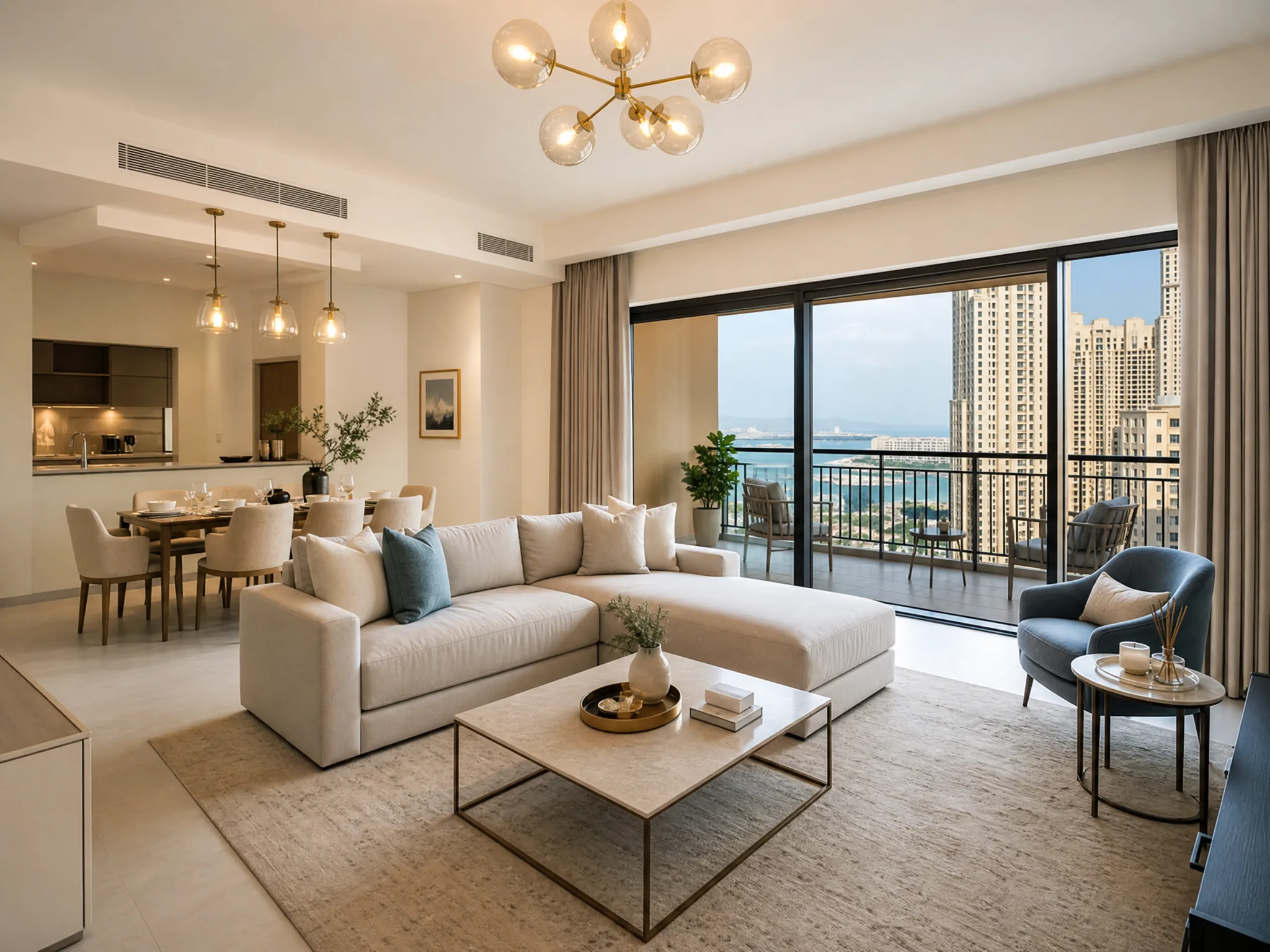 Sonder 2-bed apartment — светлые современные serviced apartments в JBR с balcony и premium beachside city lifestyle